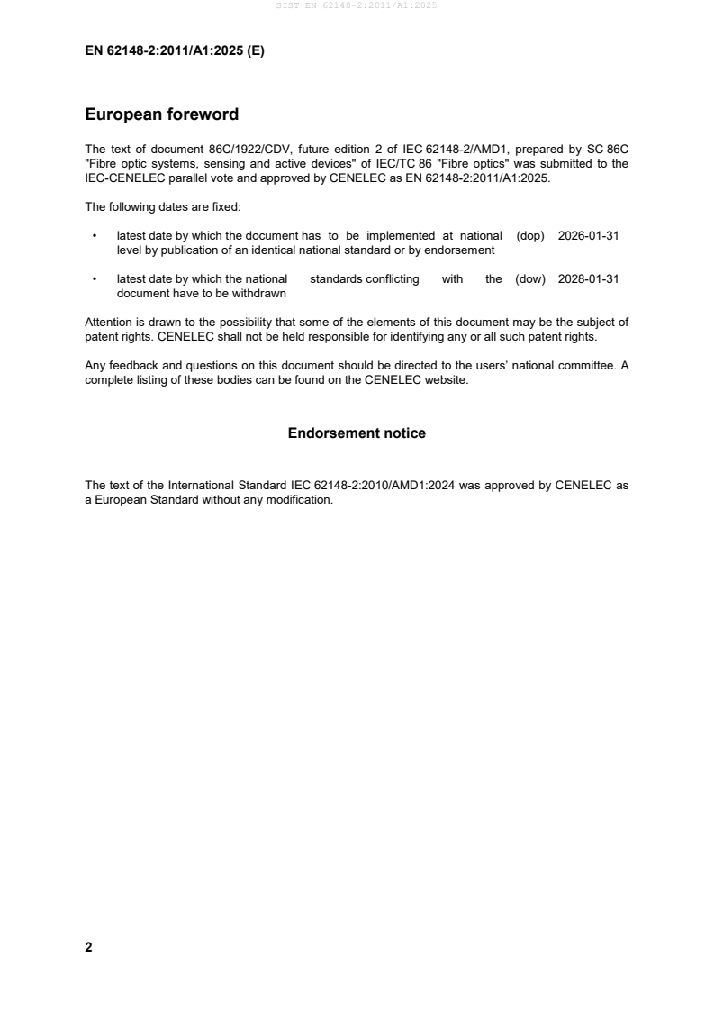 SIST EN 62148-2:2011/A1:2025 SIST EN 62148-2:2011/A1:2025 - Page 4 preview