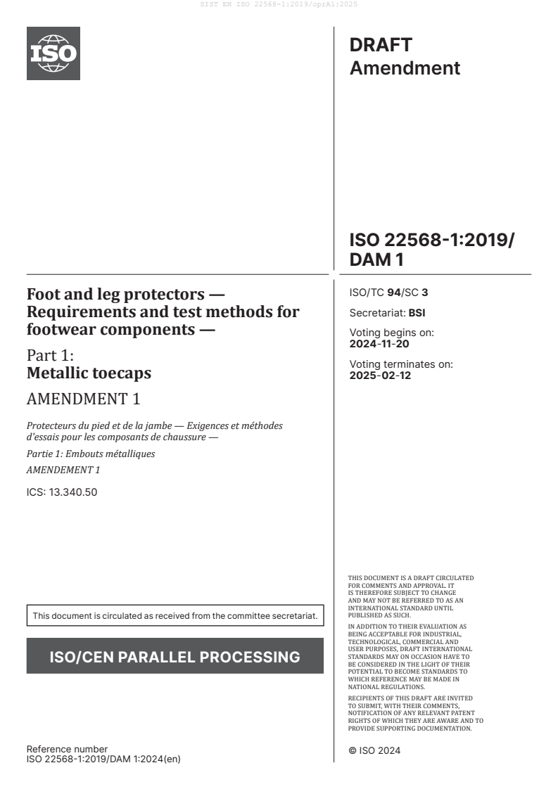 EN ISO 22568-1:2019/oprA1:2025