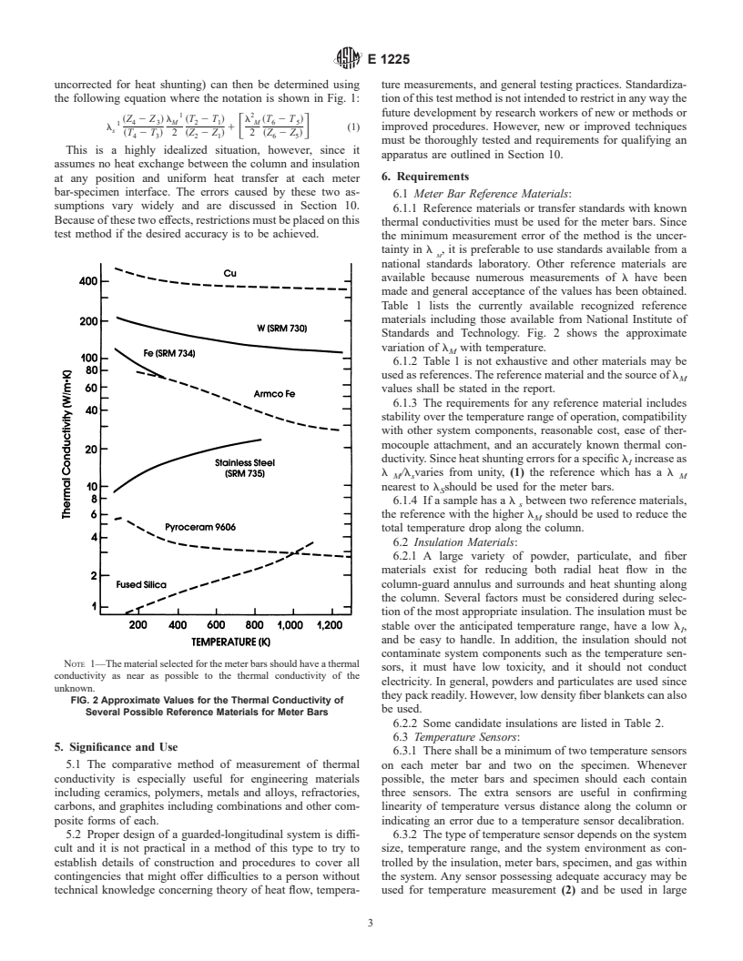 ASTM E1225-99 - Standard Test Method for Thermal Conductivity of Solids by Means of the Guarded-Comparative-Longitudinal Heat Flow Technique