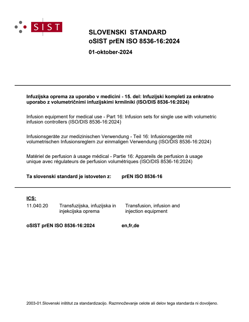 prEN ISO 8536-16:2024