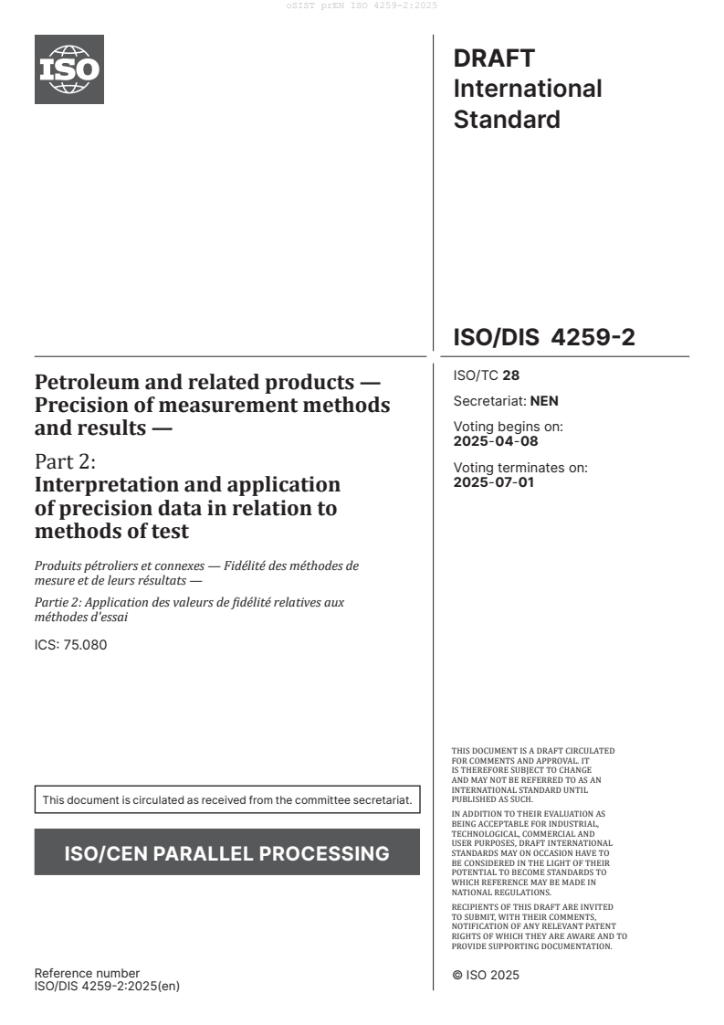 prEN ISO 4259-2:2025 - BARVE