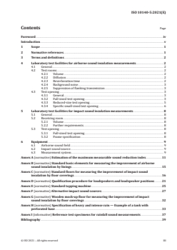 ISO 10140-5:2021 - Acoustics — Laboratory measurement of sound insulation of building elements — Part 5: Requirements for test facilities and equipment
Released:4/16/2021 - Page 3 preview