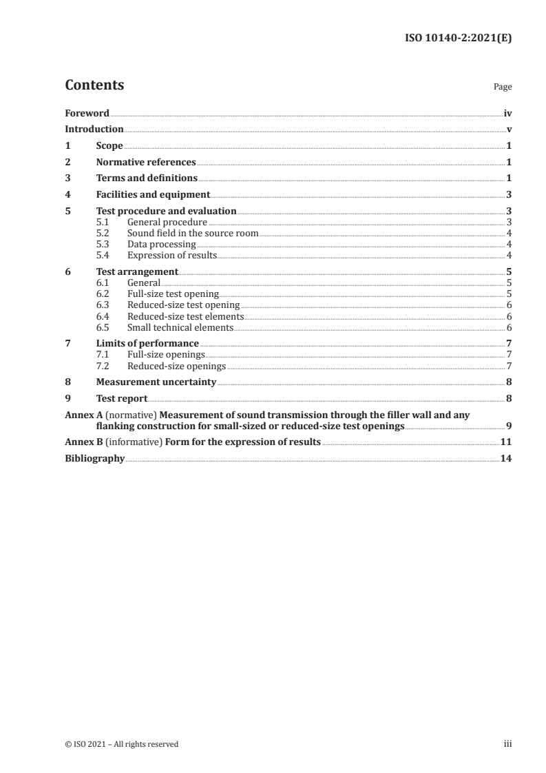 ISO 10140-2:2021 - Acoustics — Laboratory measurement of sound insulation of building elements — Part 2: Measurement of airborne sound insulation
Released:4/15/2021