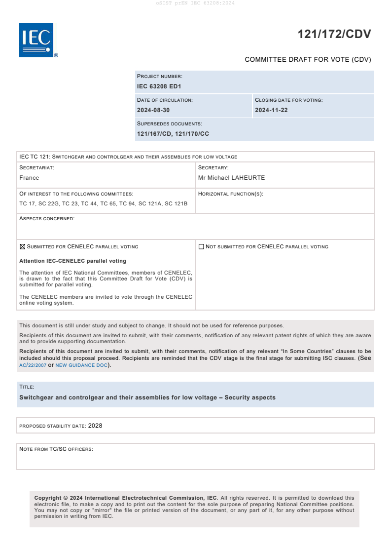 prEN IEC 63208:2024 - BARVE