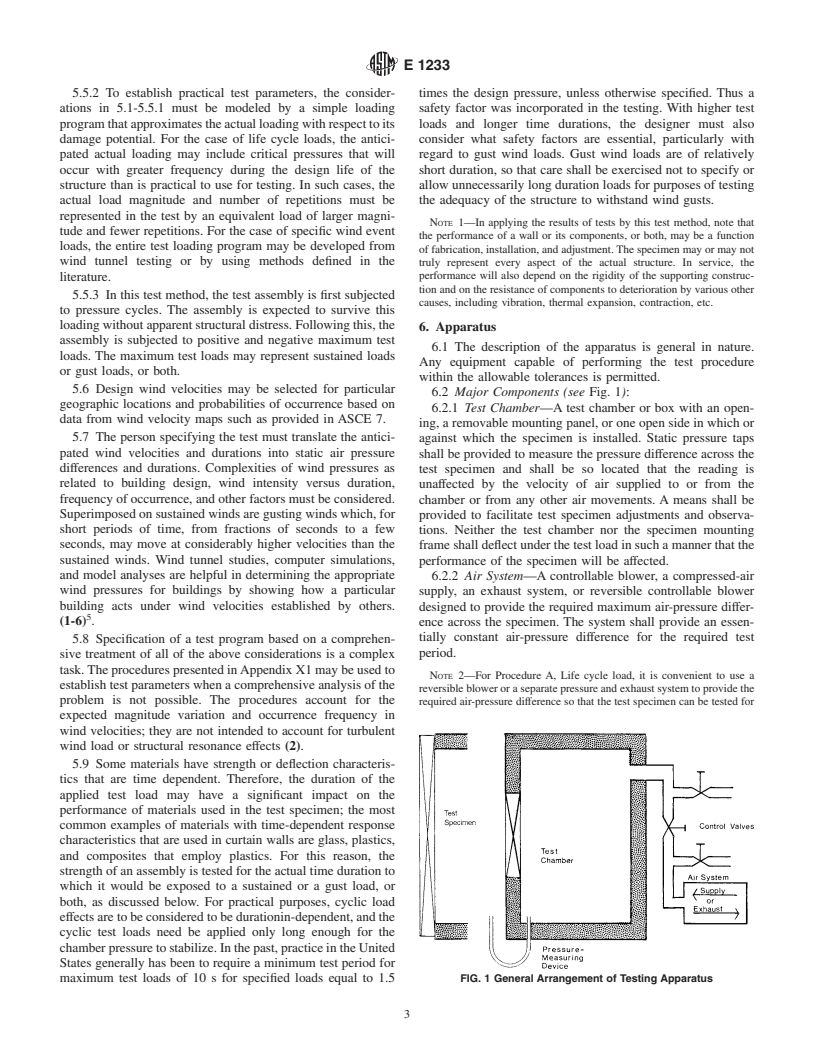 ASTM E1233-00 - Standard Test Method for Structural Performance of Exterior Windows, Curtain Walls, and Doors by Cyclic Static Air Pressure Differential
