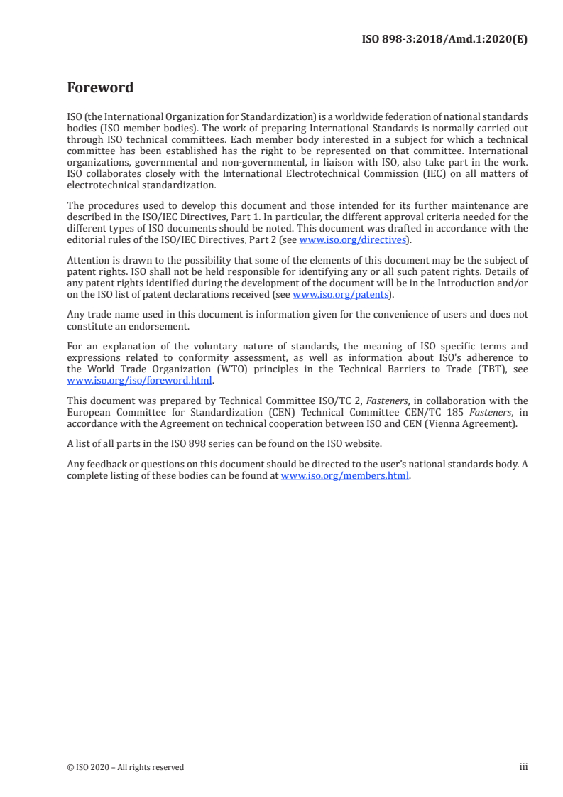 ISO 898-3:2018/Amd 1:2020 - Mechanical properties of fasteners made of carbon steel and alloy steel — Part 3: Flat washers with specified property classes — Amendment 1
Released:8/11/2020
