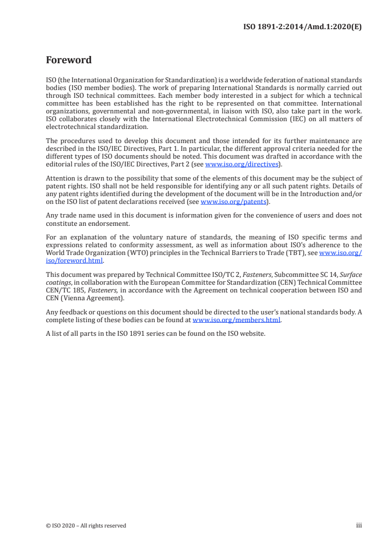 ISO 1891-2:2014/Amd 1:2020 - Fasteners — Terminology — Part 2: Vocabulary and definitions for coatings — Amendment 1
Released:9/14/2020