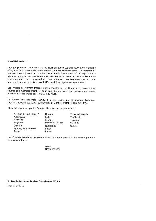 ISO 2912:1973 ISO 2912:1973 - Éléments standard pour la construction des machines-outils -- Tetes multibroches -- Dimensions de l'enveloppe et de l'arbre d'entraînement - Page 2 preview