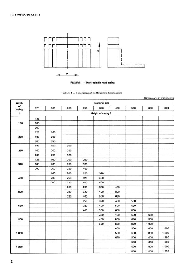 ISO 2912:1973 ISO 2912:1973 - Modular units for machine tool construction -- Multi-spindle heads -- Casing and input drive shaft dimensions - Page 4 preview