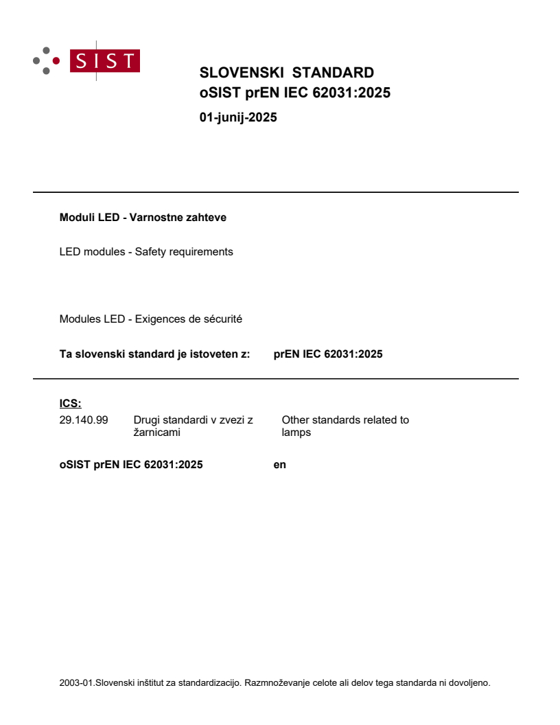 prEN IEC 62031:2025 - BARVE