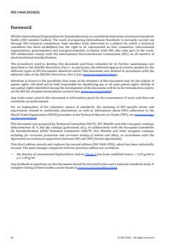 ISO 1460:2020 ISO 1460:2020 - Metallic coatings — Hot dip galvanized coatings on ferrous materials — Gravimetric determination of the mass per unit area
Released:9/14/2020 - Page 4 preview