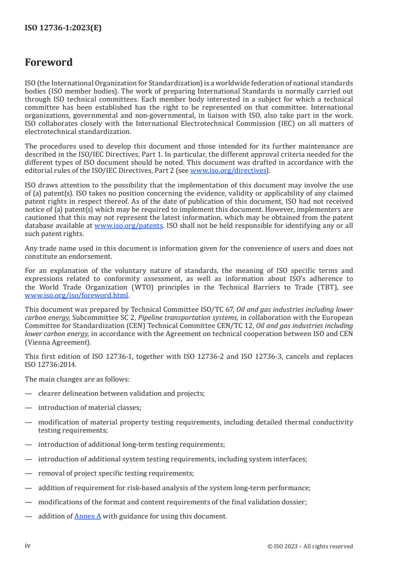 ISO 12736-1:2023 ISO 12736-1:2023 - Oil and gas industries including lower carbon energy — Wet thermal insulation systems for pipelines and subsea equipment — Part 1: Validation of materials and insulation systems
Released:5. 10. 2023 - Page 4 preview