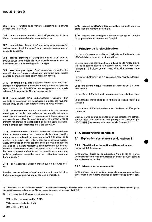 ISO 2919:1980 ISO 2919:1980 - Sources radioactives scellées -- Classification - Page 4 preview