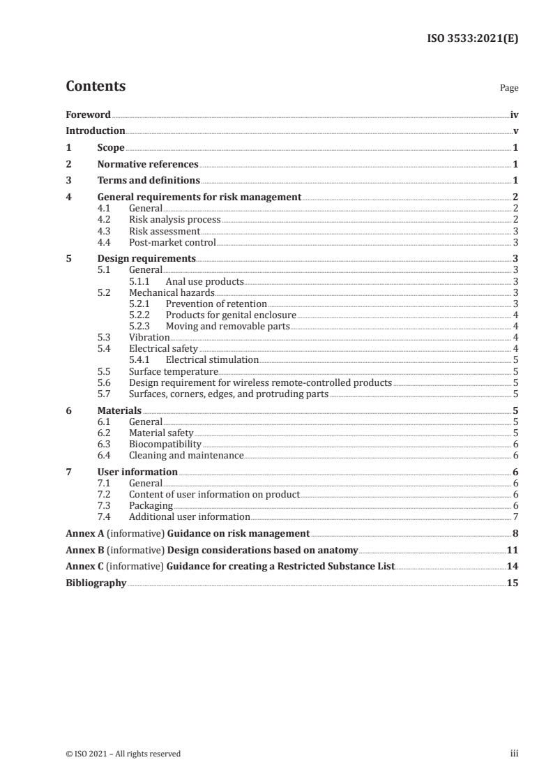 ISO 3533:2021 - Sex toys — Design and safety requirements for products in direct contact with genitalia, the anus, or both
Released:9/24/2021
