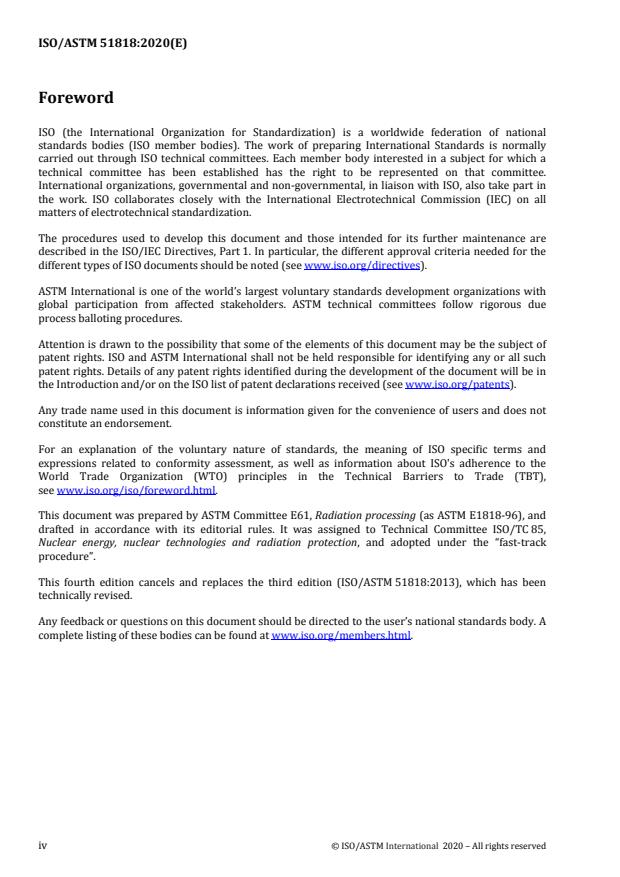 ISO/ASTM 51818:2020 ISO/ASTM 51818:2020 - Practice for dosimetry in an electron beam facility for radiation processing at energies between 80 and 300 keV - Page 4 preview