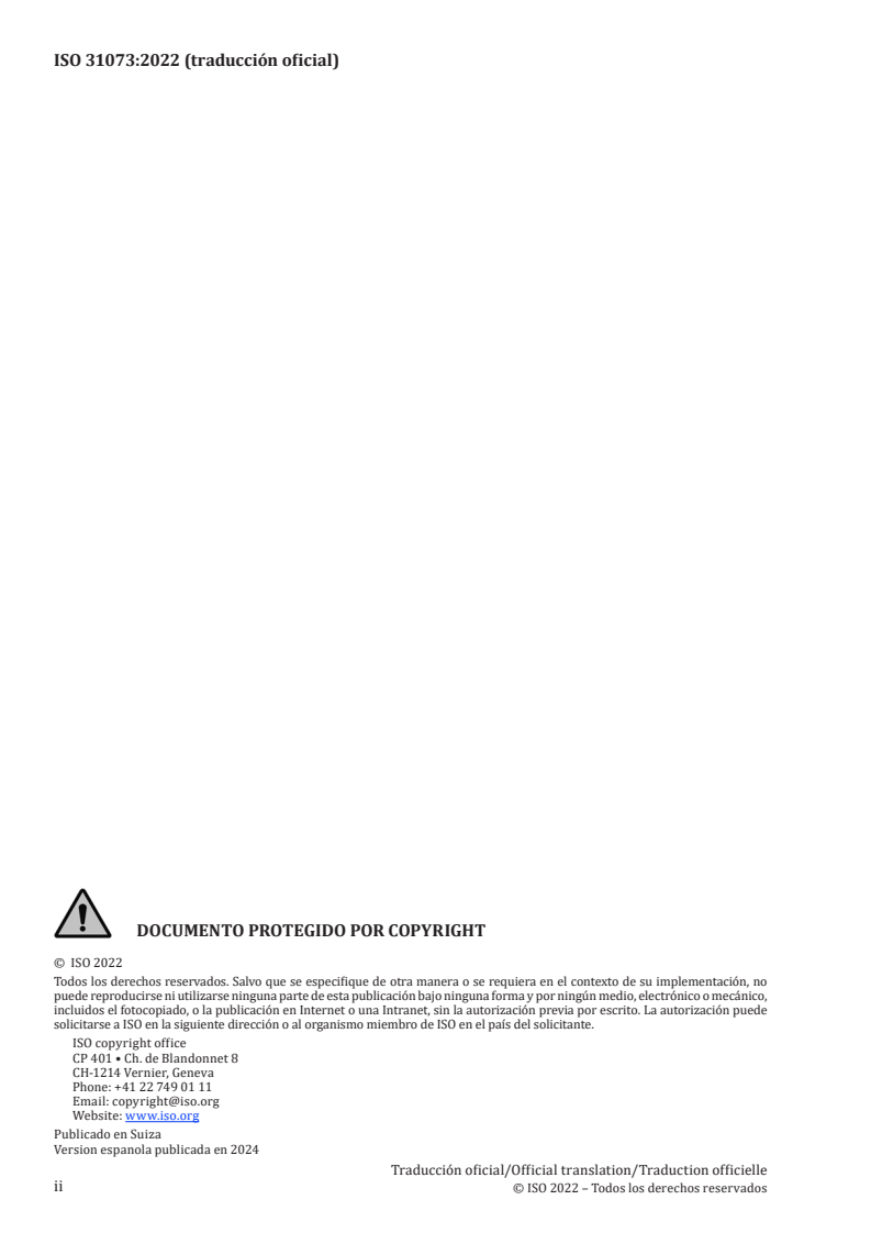 ISO 31073:2022 ISO 31073:2022 - Risk management — Vocabulary
Released:12/4/2024 - Page 2 preview