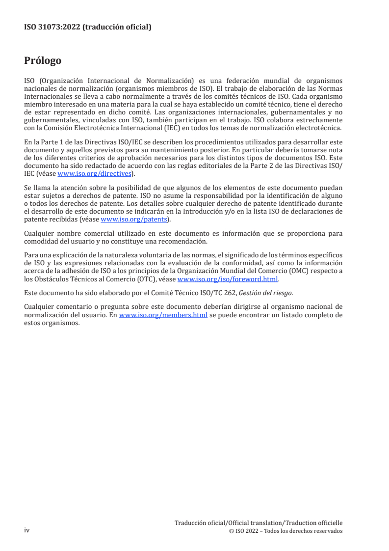 ISO 31073:2022 ISO 31073:2022 - Risk management — Vocabulary
Released:12/4/2024 - Page 4 preview