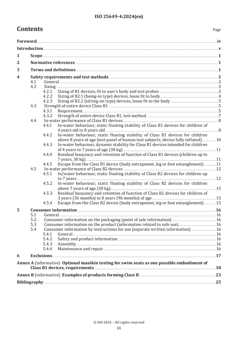 ISO 25649-4:2024 - Floating leisure articles for use on and in the water — Part 4: Additional specific safety requirements and test methods for Class B devices
Released:10/29/2024