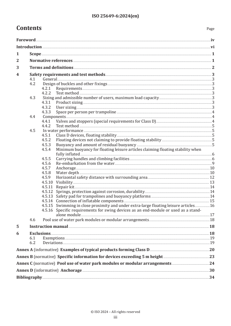 ISO 25649-6:2024 - Floating leisure articles for use on and in the water — Part 6: Additional specific safety requirements and test methods for Class D devices
Released:10/29/2024