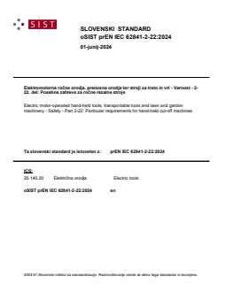 prEN IEC 62841-2-22:2024 - BARVE - Page 1 preview