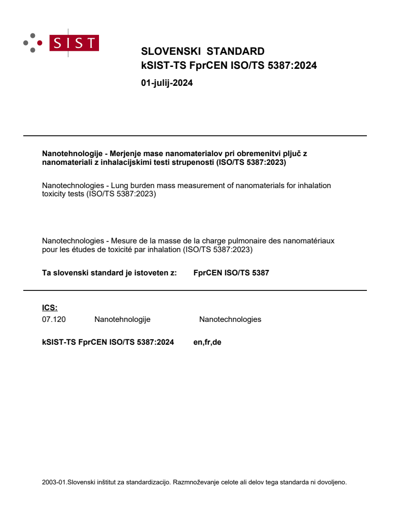 kTS FprCEN ISO/TS 5387:2024