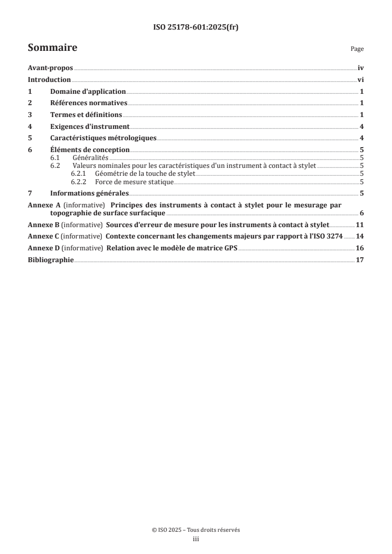 ISO 25178-601:2025 - Spécification géométrique des produits (GPS) — État de surface: Surfacique — Partie 601: Conception et caractéristiques des instruments à contact (palpeur)
Released:14. 02. 2025