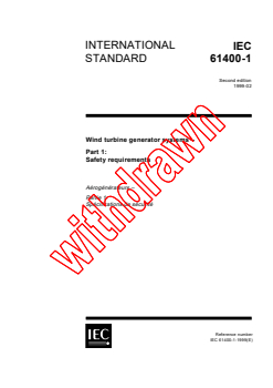 IEC 61400-1:1999 - Wind turbine generator systems - Part 1: Safety requirements
Released:2/19/1999
Isbn:2831846560 - Page 1 preview