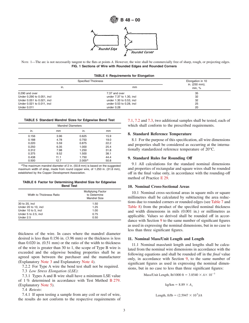 ASTM B48-00 - Standard Specification for Soft Rectangular and Square Bare Copper Wire for Electrical Conductors