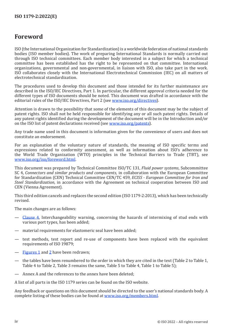 ISO 1179-2:2022 ISO 1179-2:2022 - Connections for general use and fluid power — Ports and stud ends with ISO 228-1 threads with elastomeric or metal-to-metal sealing — Part 2: Heavy-duty (S series) and light-duty (L series) stud ends with elastomeric sealing (type E)
Released:10. 11. 2022 - Page 4 preview