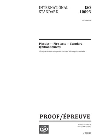 ISO/PRF 10093:Version 13-okt-2020 - Plastics -- Fire tests -- Standard ignition sources