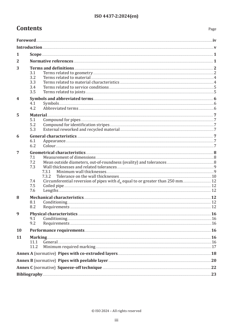 ISO 4437-2:2024 - Plastics piping systems for the supply of gaseous fuels — Polyethylene (PE) — Part 2: Pipes
Released:14. 02. 2024