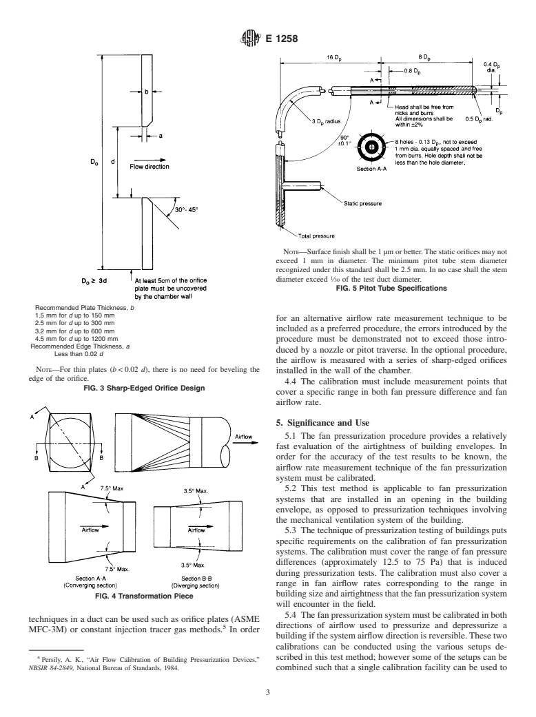 ASTM E1258-88(1998) - Standard Test Method for Airflow Calibration of Fan Pressurization Devices