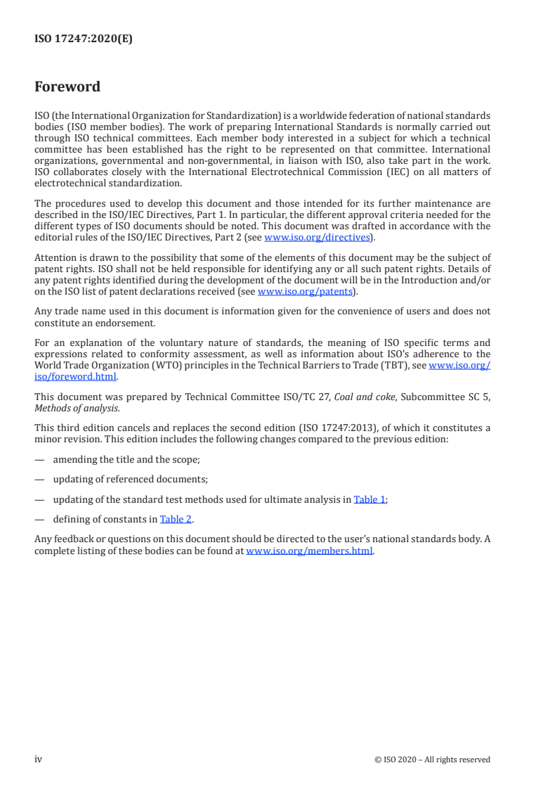 ISO 17247:2020 ISO 17247:2020 - Coal and coke — Ultimate analysis
Released:8/6/2020 - Page 4 preview