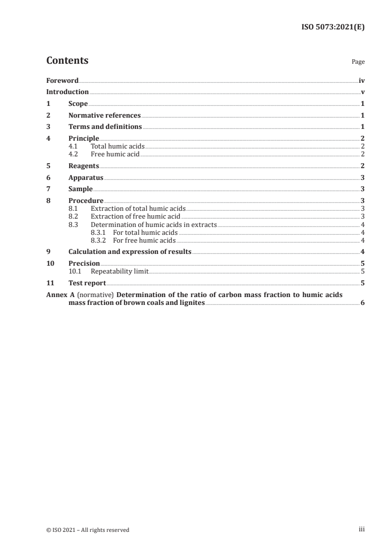 ISO 5073:2021 - Brown coals and lignites — Determination of humic acids
Released:12/9/2021