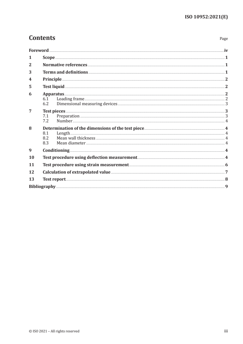ISO 10952:2021 - Glass-reinforced thermosetting plastics (GRP) pipes and fittings — Determination of the resistance to chemical attack for the inside of a section in a deflected condition
Released:3/31/2021
