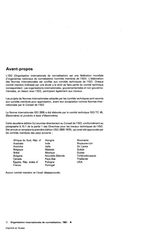 ISO 2930:1981 ISO 2930:1981 - Caoutchouc naturel brut -- Détermination de l'indice de rétention de plasticité (PRI) - Page 2 preview