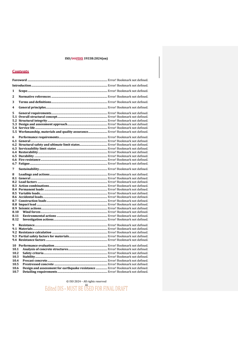 ISO 19338 - Performance requirements for standards on concrete structures