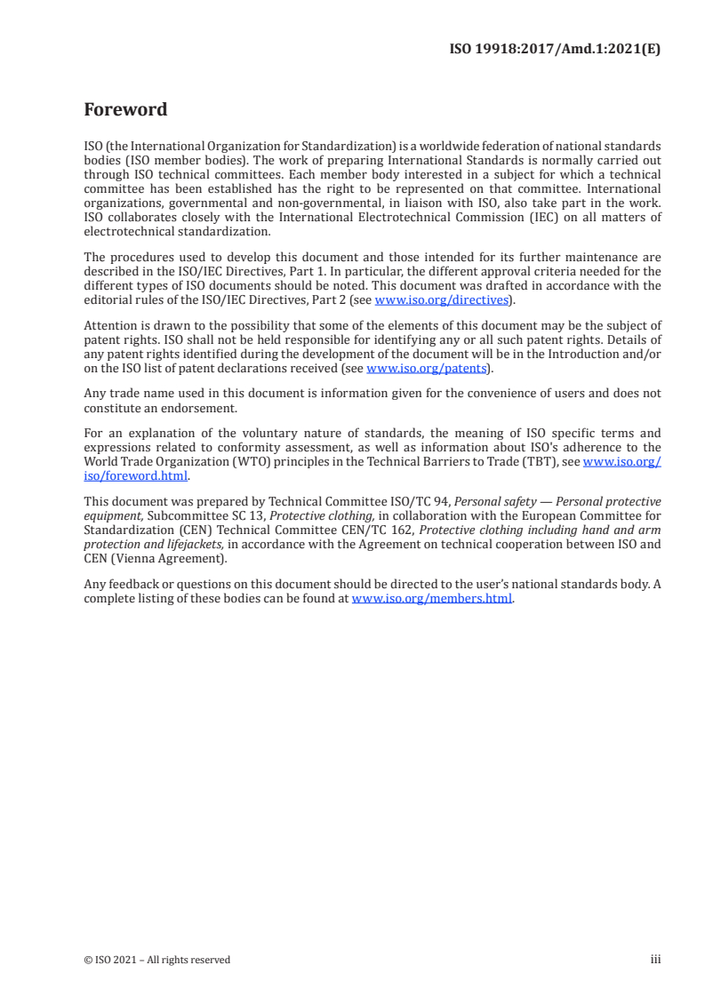 ISO 19918:2017/Amd 1:2021 ISO 19918:2017/Amd 1:2021 - Protective clothing — Protection against chemicals — Measurement of cumulative permeation of chemicals with low vapour pressure through materials — Amendment 1: Extraction and chemical analysis
Released:2/19/2021