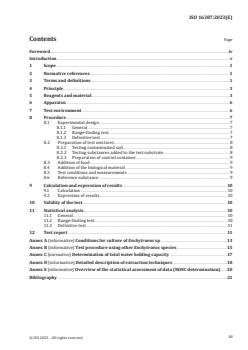 ISO 16387:2023 - Soil quality — Effects of contaminants on Enchytraeidae (Enchytraeus sp.) — Determination of effects on reproduction
Released:17. 03. 2023 - Page 3 preview