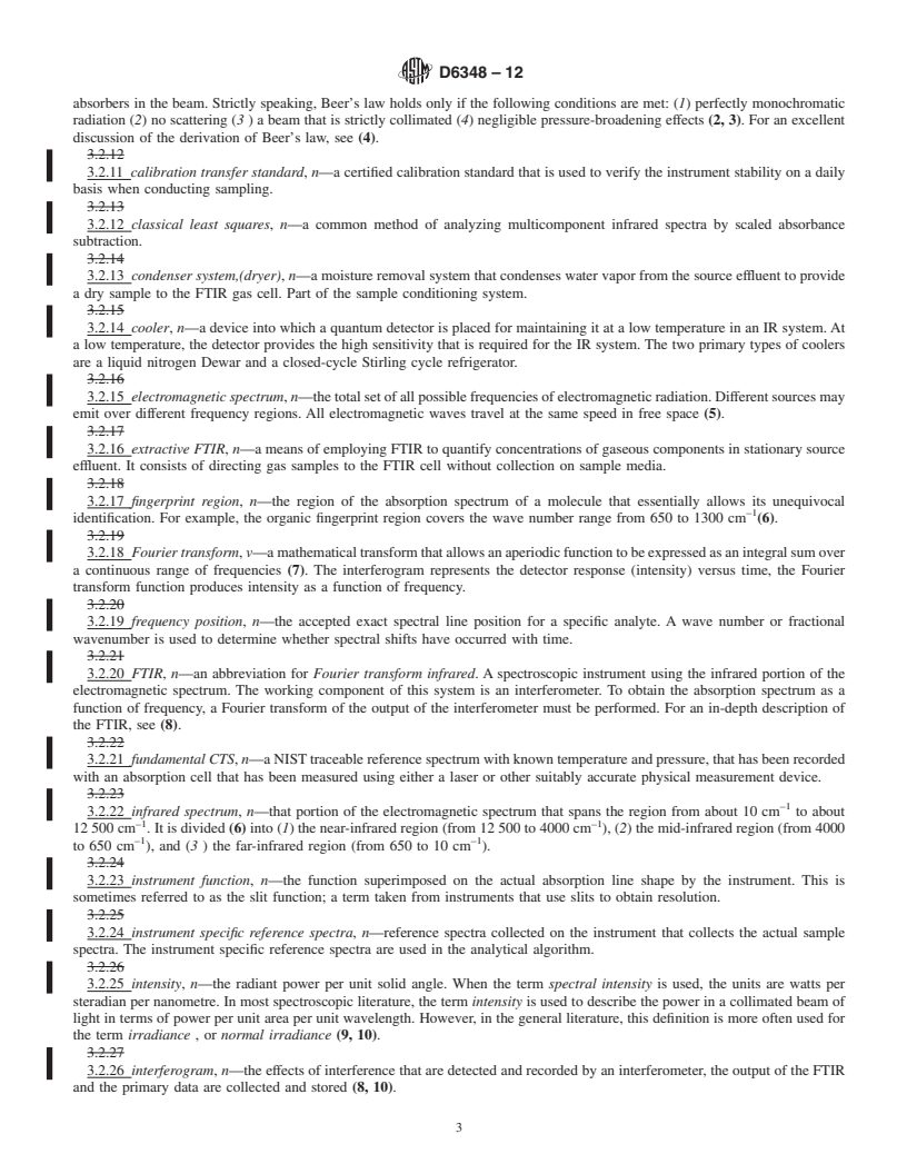 REDLINE ASTM D6348-12 - Standard Test Method for Determination of Gaseous Compounds by Extractive Direct Interface Fourier Transform Infrared (FTIR) Spectroscopy