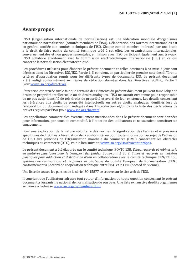 ISO 15877-3:2009/Amd 2:2021 - Systèmes de canalisations en plastique pour les installations d'eau chaude et froide — Poly(chlorure de vinyle) chloré (PVC-C) — Partie 3: Raccords — Amendement 2
Released:9/28/2021