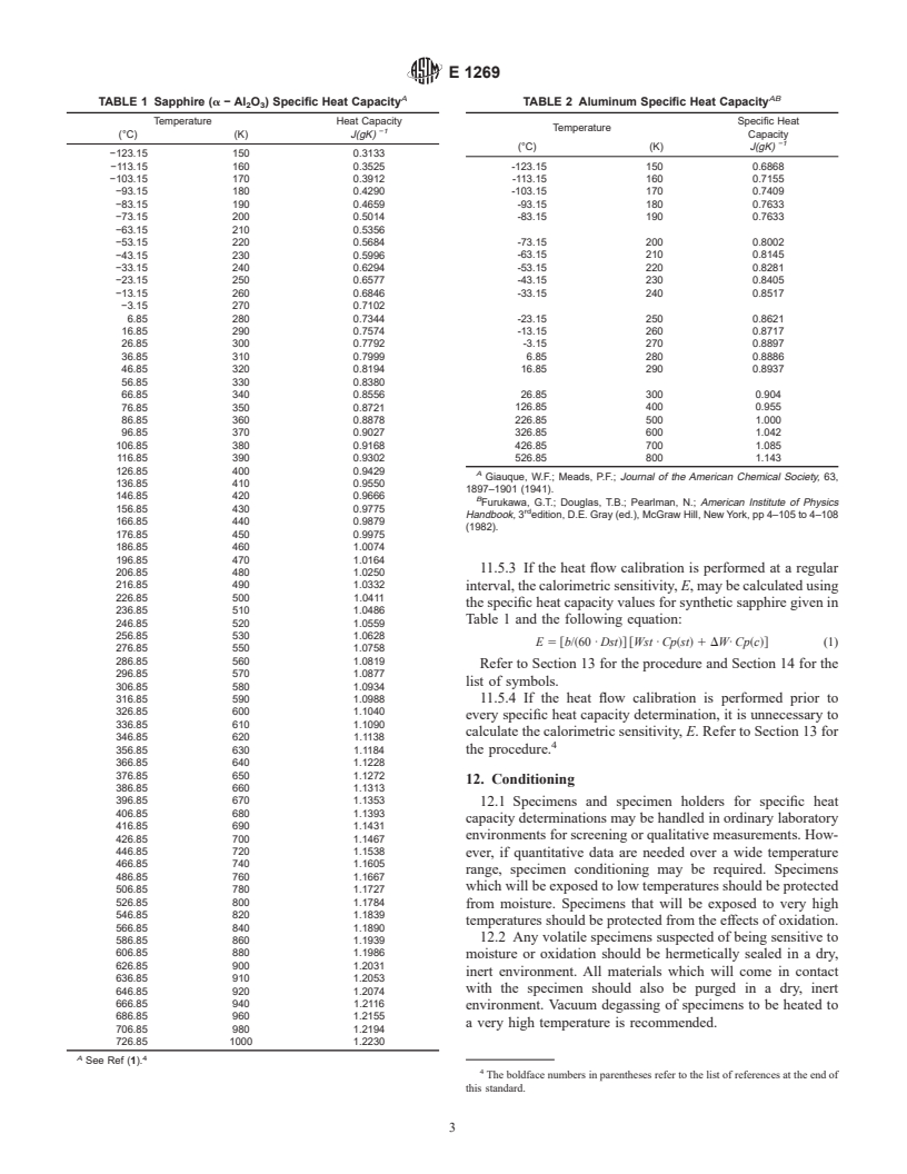 ASTM E1269-01 - Standard Test Method for Determining Specific Heat Capacity by Differential Scanning Calorimetry