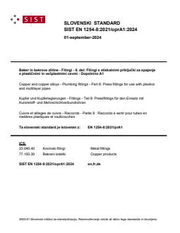 SIST EN 1254-8:2021/oprA1:2024 SIST EN 1254-8:2021/oprA1:2024 - Page 1 preview