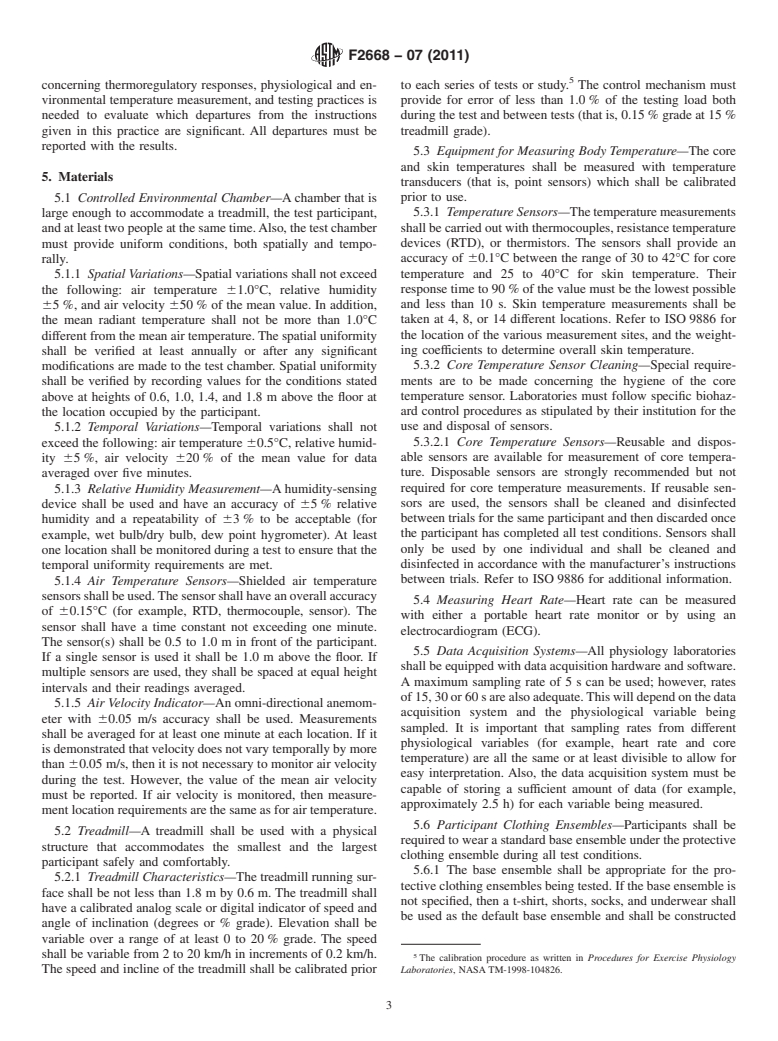 ASTM F2668-07(2011) - Standard Practice for Determining the Physiological Responses of the Wearer to Protective Clothing Ensembles