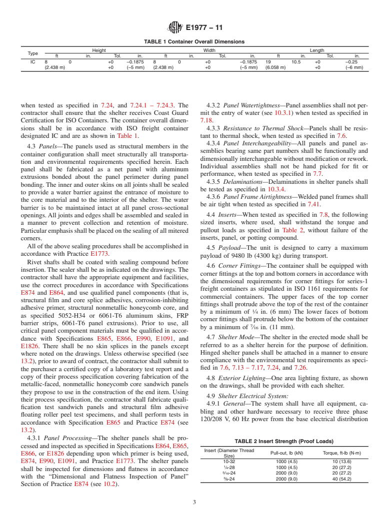 ASTM E1977-11 - Standard Specification for Shelter, Tactical, Expandable, One-Side