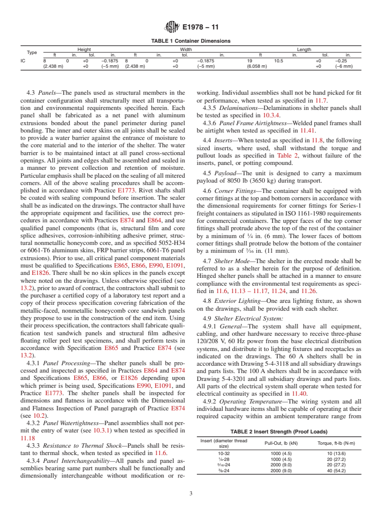 ASTM E1978-11 - Standard Specification for Shelter, Tactical, Expandable, Two-Side