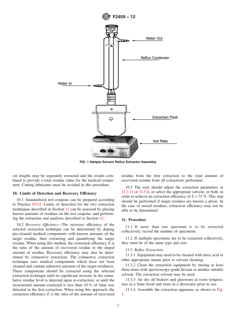 ASTM F2459-12 - Standard Test Method for Extracting Residue from Metallic Medical Components and Quantifying via Gravimetric Analysis