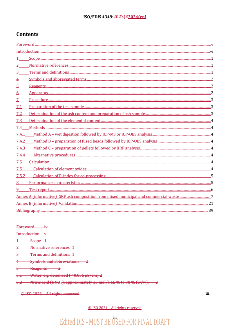 REDLINE ISO/FDIS 4349 - Solid recovered fuels — Determination of the recycling index for co-processing
Released:6. 02. 2024