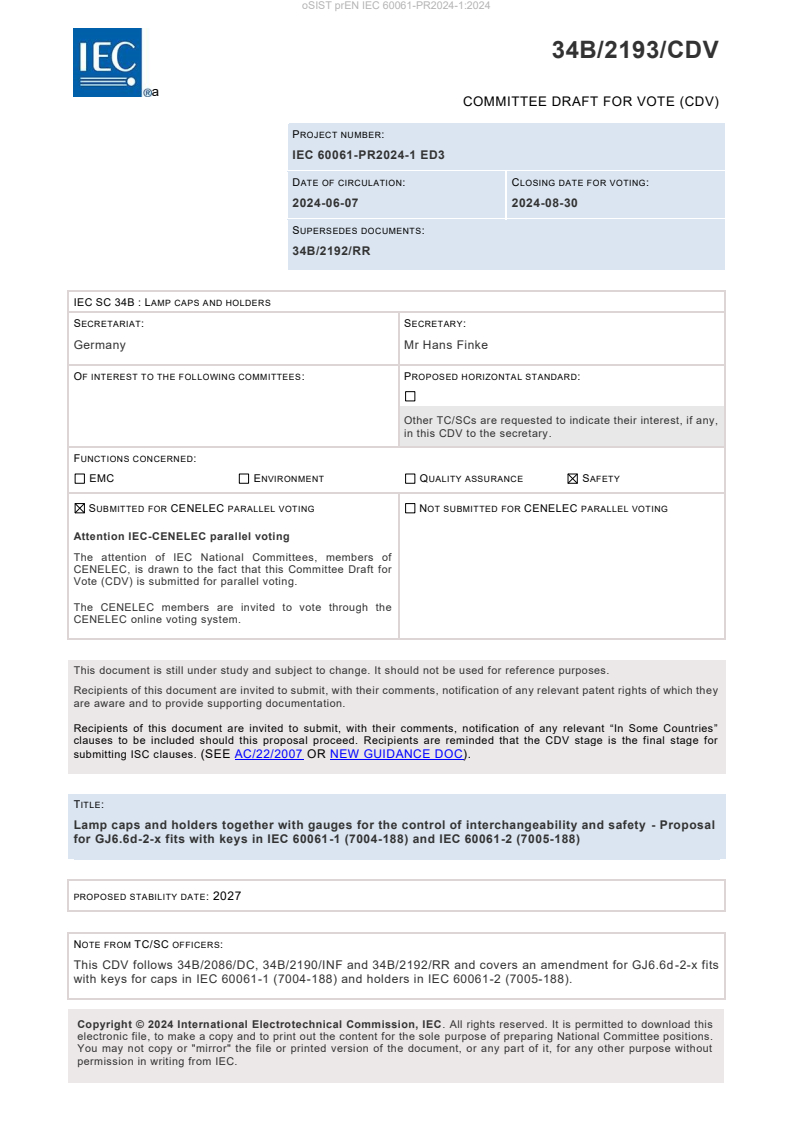 prEN IEC 60061-PR2024-1:2024 - BARVE