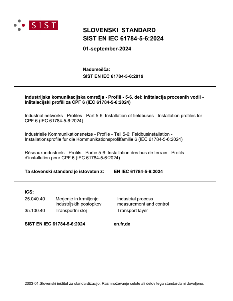 EN IEC 61784-5-6:2024 - BARVE